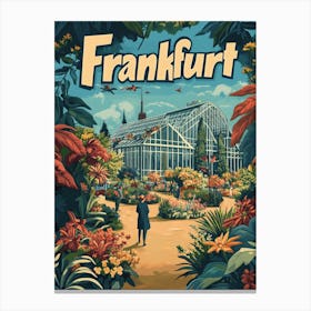 Aihrgdesign A Retro Travel Poster For Frankfurt Featuring The Ef5147b0 De86 4800 9f45 4bf41570abd8 1 Canvas Print