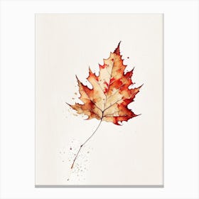 Maple Leaf Minimalist Watercolour 5 Canvas Print
