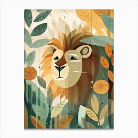 Lion Jungle Cartoon Illustration 1 Canvas Print