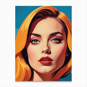 Woman Portrait In The Style Of Pop Art (64) Canvas Print