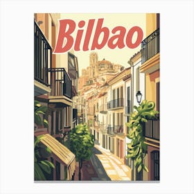 Aihrgdesign A Classic 1960s Travel Poster For Bilbao 1 Canvas Print