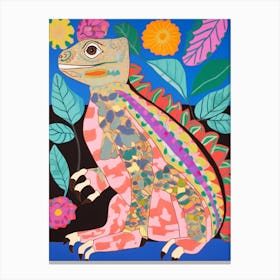 Maximalist Animal Painting Iguana 2 Canvas Print