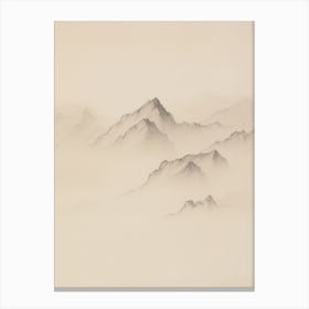 Minimalist Mountain Peak Sketch Canvas Print