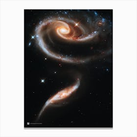 Colliding Galaxy Pair Arp 273 (2011) (NASA Hubble Space Telescope) — space poster, science poster, space photo Canvas Print