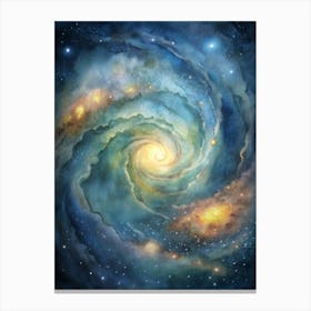 A Glowing Image Of A Spiral Galaxy Captured Throug Canvas Print