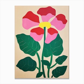 Cut Out Style Flower Art Flamingo Flower 2 Canvas Print