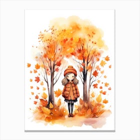 Cute Autumn Fall Scene 69 Canvas Print
