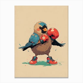 Boxing Bird Canvas Print