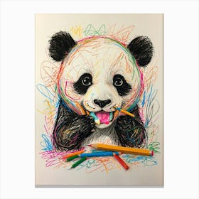 Panda Bear Drawing Canvas Print