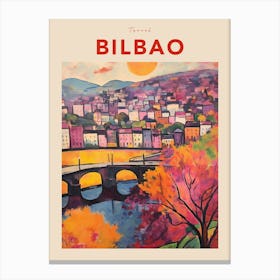 Bilbao Spain 2 Fauvist Travel Poster Canvas Print