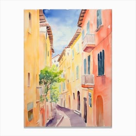 Perugia, Italy Watercolour Streets 2 Canvas Print