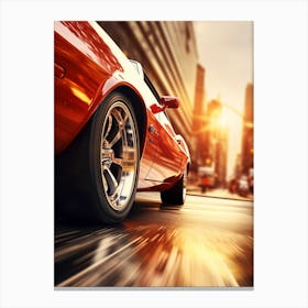 American Muscle Car In The City 001 Canvas Print