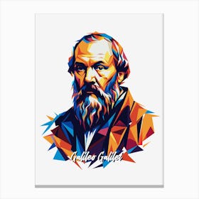 Galileo Galilei 02 Portrait WPAP Pop Art Canvas Print