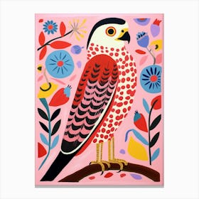 Pink Scandi Falcon 3 Canvas Print