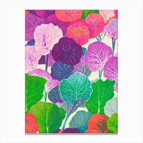 Kohlrabi Risograph Retro Poster vegetable Canvas Print