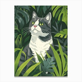 Cat In The Jungle 30 Canvas Print