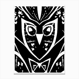 Abstract Owl Monotone 1 Canvas Print