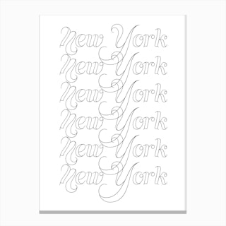 New York Word Outline Canvas Print
