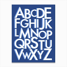 Alphabet Letters Blue Canvas Print