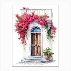 Split, Croatia   Mediterranean Doors Watercolour Painting 1 Canvas Print