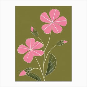Pink & Green Periwinkle 2 Canvas Print