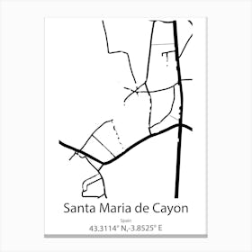 Santa Maria Colotepec,Mexico Minimalist Map Canvas Print