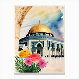 Dome Of The Rock watercolor Canvas Print