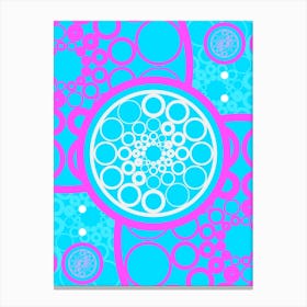 Geometric Glyph in White and Bubblegum Pink and Candy Blue n.0010 Canvas Print