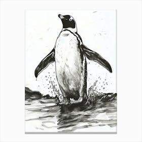 Emperor Penguin Hauling Out Of The Water 4 Canvas Print