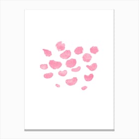 Abstract Pink Watercolor Dots – Modern Minimalist Art Canvas Print