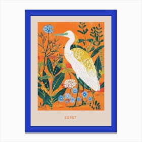 Spring Birds Poster Egret 1 Canvas Print