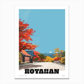 Koyasan Japan 1 Colourful Travel Poster Canvas Print