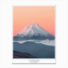 Cotopaxi Ecuador Color Line Drawing 7 Poster Canvas Print