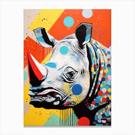 Rhino Colourful Paint Splash 2 Canvas Print