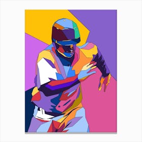 Colorful Baseball Player Canvas Print
