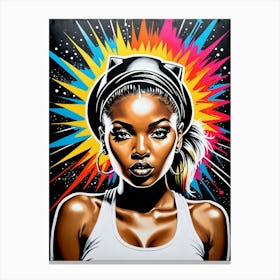 Graffiti Mural Of Beautiful Hip Hop Girl 23 Canvas Print