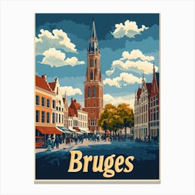 Aihrgdesign A Vintage Travel Poster Of Bruges Featuring The I B5e720a6 8aba 4daf 824b F322bcd3a806 1 Canvas Print