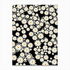 Daisy Garden | 08 – Black Canvas Print