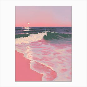 Pink Beach Sunset 1 Canvas Print