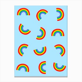 Rainbows on Blue Canvas Print