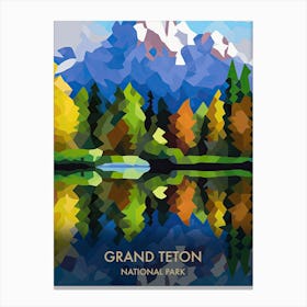 Grand Teton National Park Travel Poster Matisse Style 6 Canvas Print