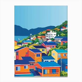 Nagasaki Japan 4 Colourful Illustration Canvas Print