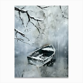 Boat In The Snow 3 Canvas Print