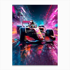 Racing Car At Night Canvas Print