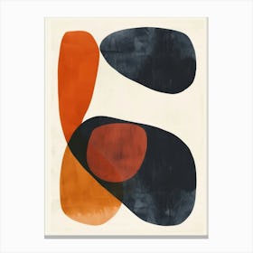 Orange and Black Abstract painting 1 Canvas Print