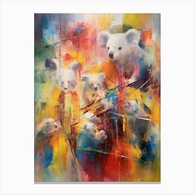 Koalas Abstract Expressionism 4 Canvas Print