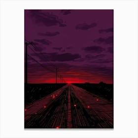 Road At Sunset 1 Canvas Print