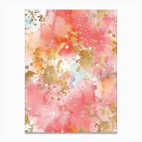 Gold And Pink Watercolor Canvas Print