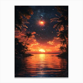 Sunset Over The Ocean 9 Canvas Print