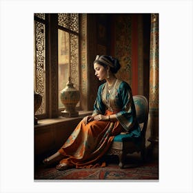 Islamic Woman In Traditional Dress Canvas Print